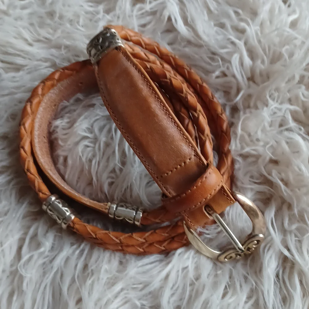 Fossil leather belt